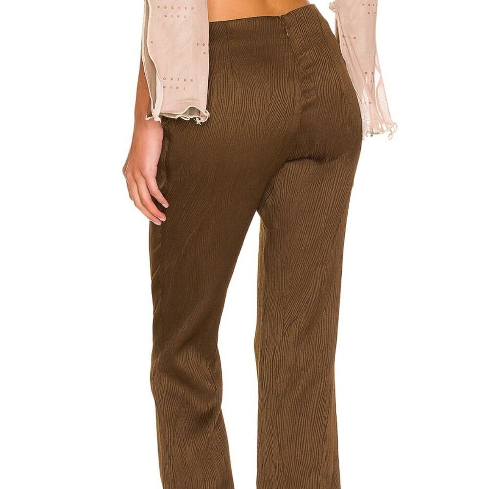 h:ours Neri Pant in Brown Flare Pull On Textured Size XXS Going Out Revolve - Picture 2 of 8